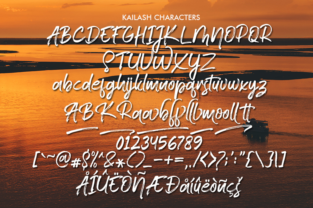 Kailash - Brush Font, a Script Font by Akifatype. (Photo 6 of 7)