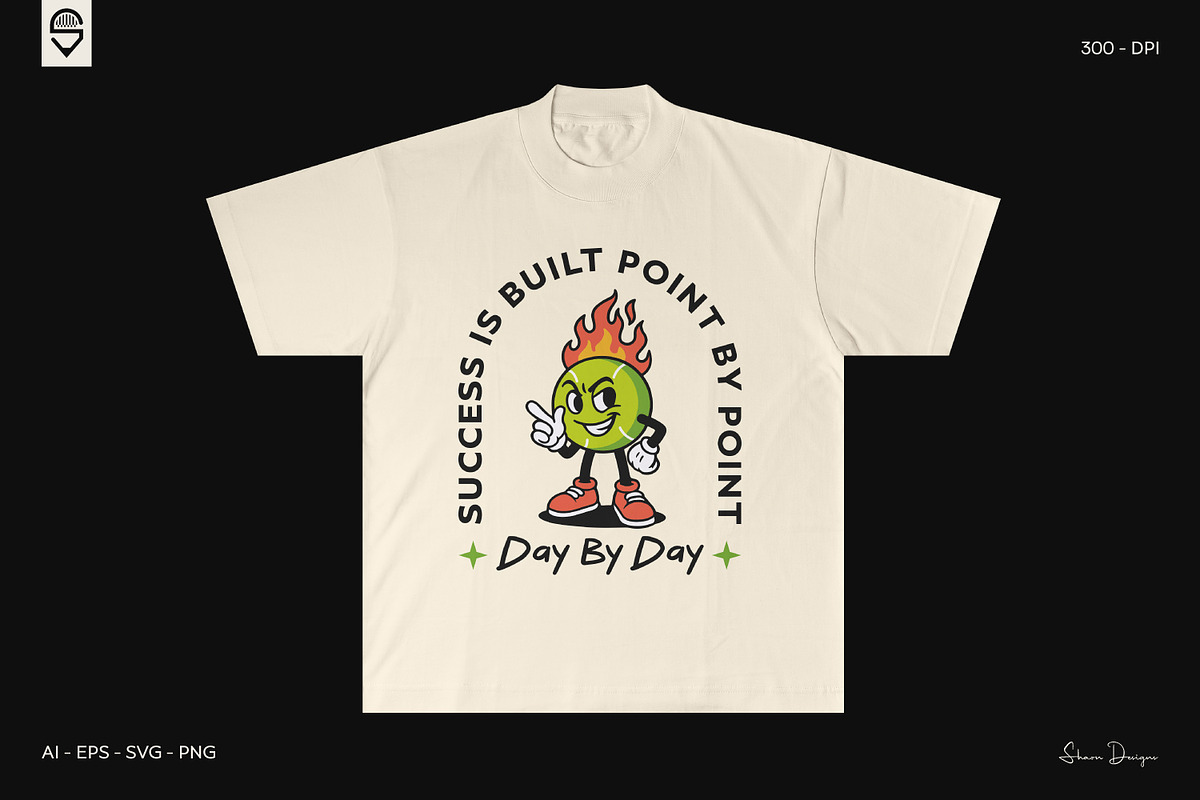 Retro Tennis Ball T-Shirt Bundle, a Sport Illustration by shaondesigns (Photo 4 of 5)