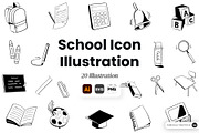 School Icon Illustration Set, an Object Graphic by SLAB! Design (Thumbnail 1 of 3)