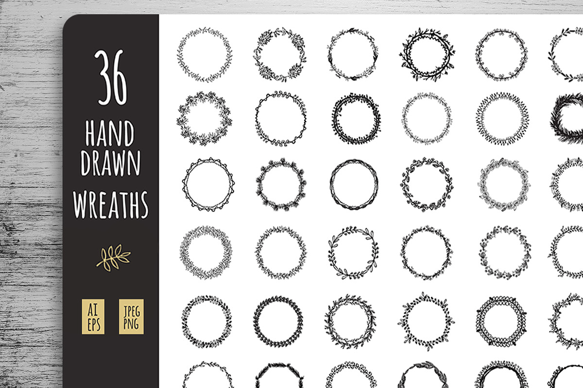 Hand drawn Floral Clipart Collection, a Background Graphic by IRSYART (Photo 2 of 18)