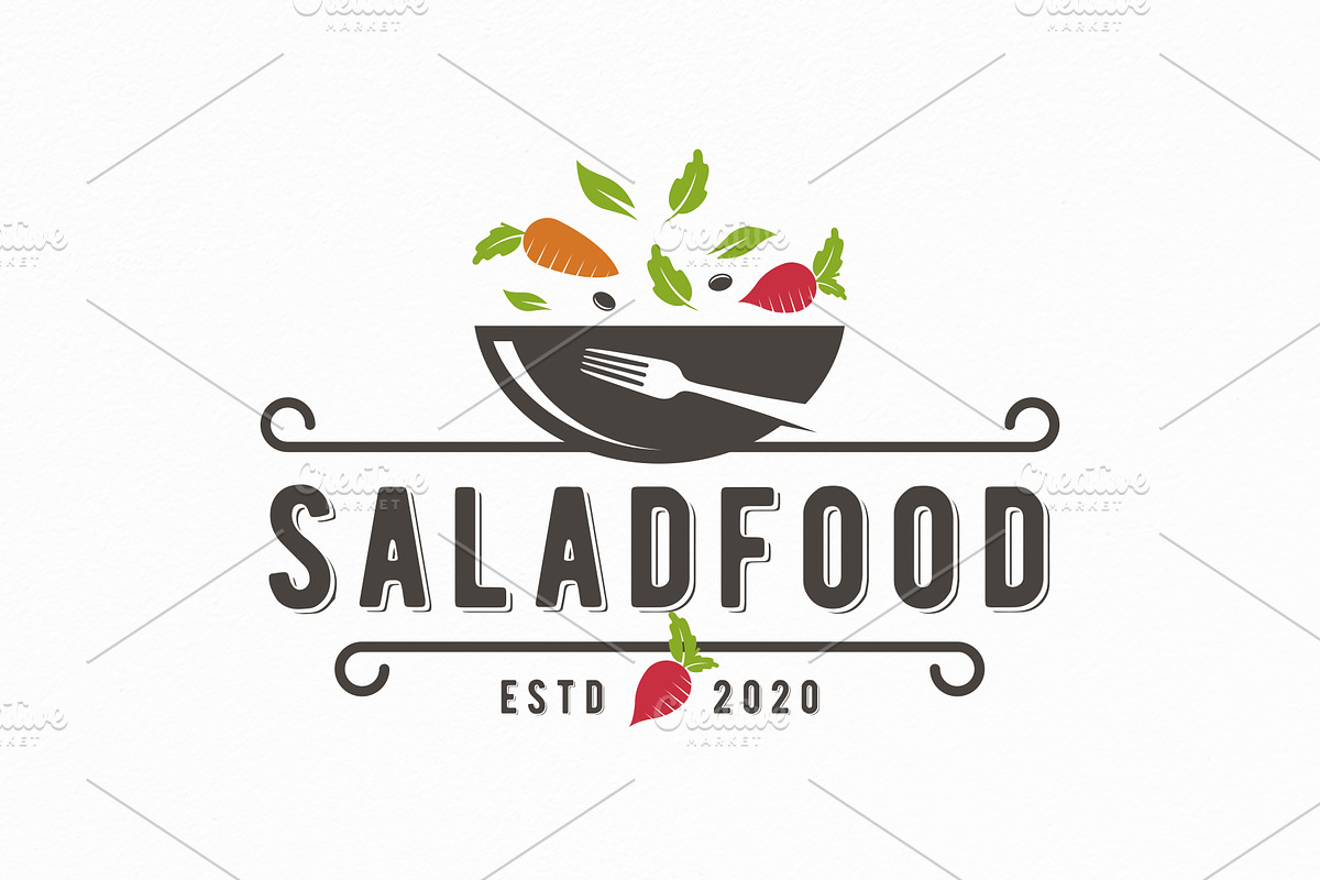 Salad Food Logo Template, a Branding & Logo Template by vectorwithin (Photo 1 of 3)