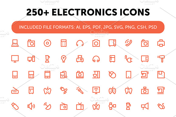 250 Electronics Icons
