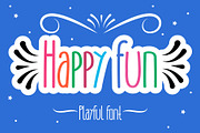 Happy Fun – High Monoline Font, a Font by Bercreative (Thumbnail 1 of 3)