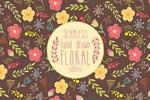 Seamless Hand Drawn Floral Pattern