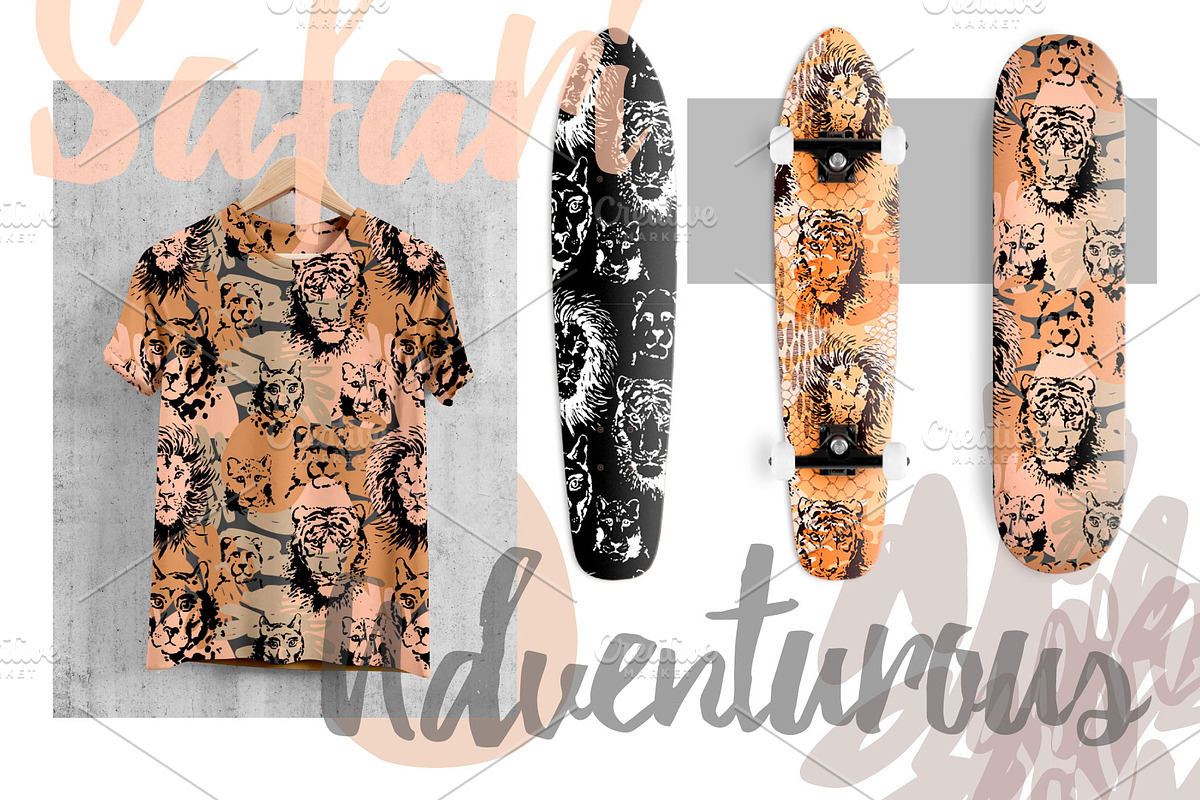 Safari Mood elements & patterns, an Animal Illustration by Polanika (Photo 2 of 8)