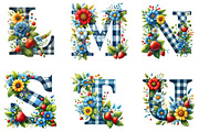 Checked Alphabet Sublimation Clipart, an Illustration by DreamArtGraphic (Thumbnail 3 of 4)