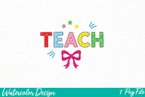Coquette Teach Png, an Illustration by Watercolor design