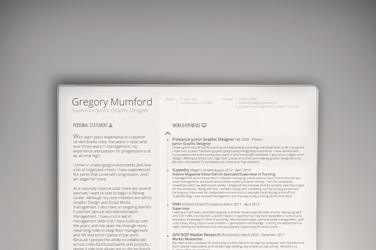 The Professional 2 (PSD + WORD DOC), a Resume Template by Valeur Design (Photo 1 of 3)