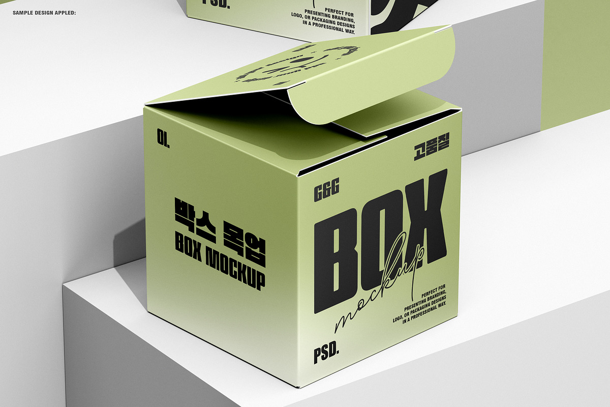 Square Box Mockup Set-3, a Packaging Mockup by Grid&Glow (Photo 6 of 8)