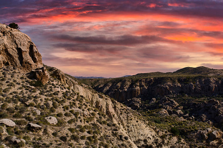 The mountains of Almeria during a spectacular sunset, a Photo by Vicente Soler