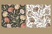 6 Carnation Seamless Flowers pattern, a Pattern Graphic by Vintage (Thumbnail 4 of 9)