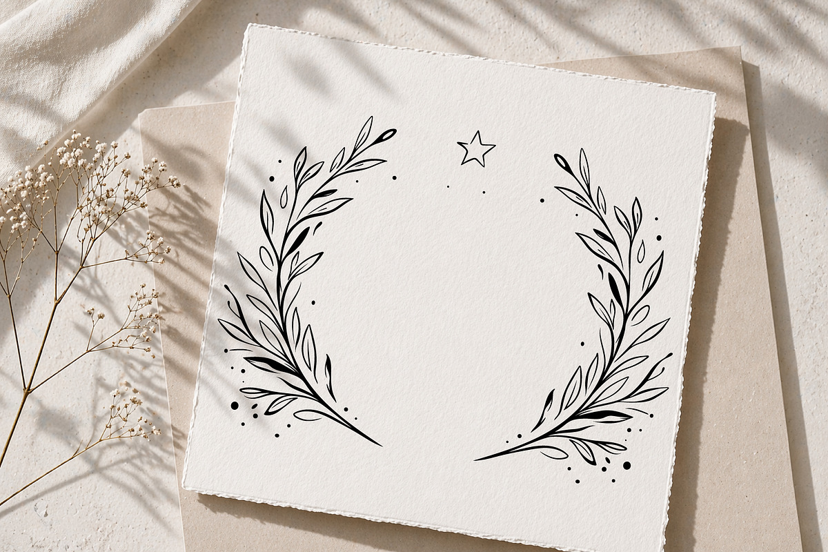 19 Botanical Ink Wreaths & Leaves, an Object Graphic by Christine Krahl (Photo 2 of 8)