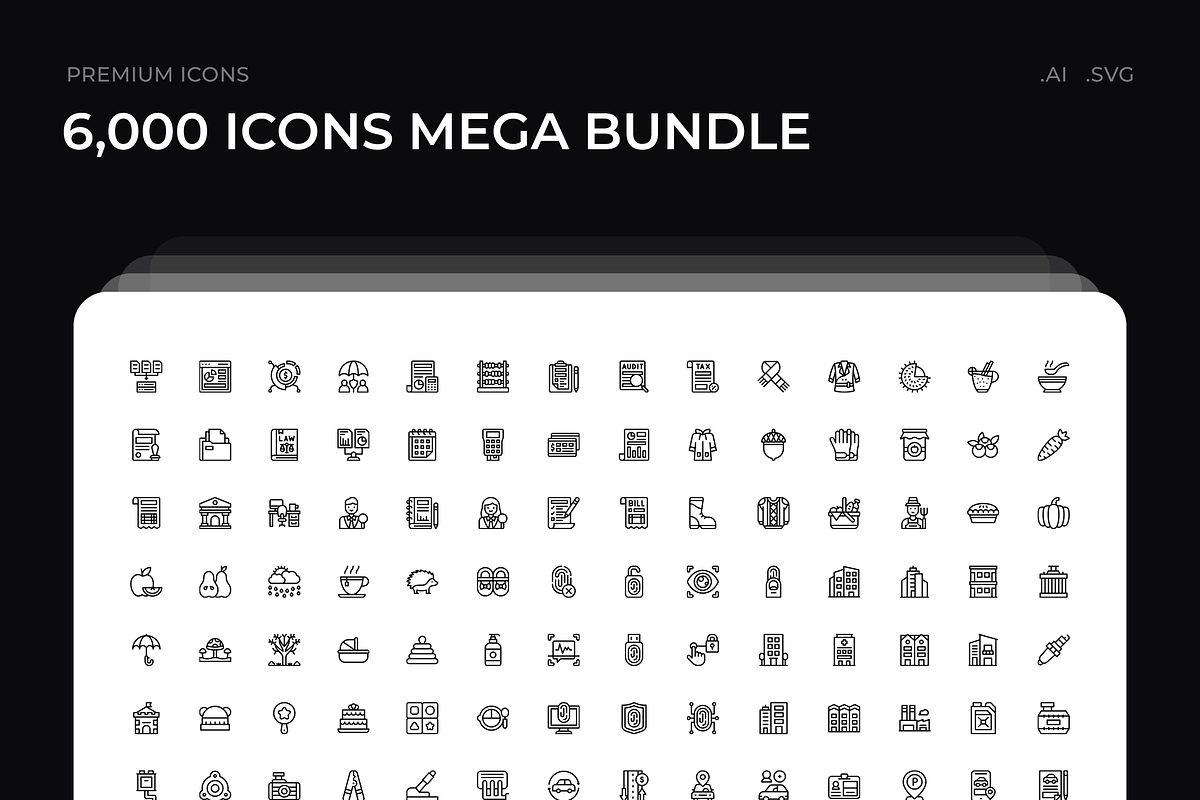 6,000 Icons Mega Bundle, an Outline Icon by Wencory (Photo 1 of 4)