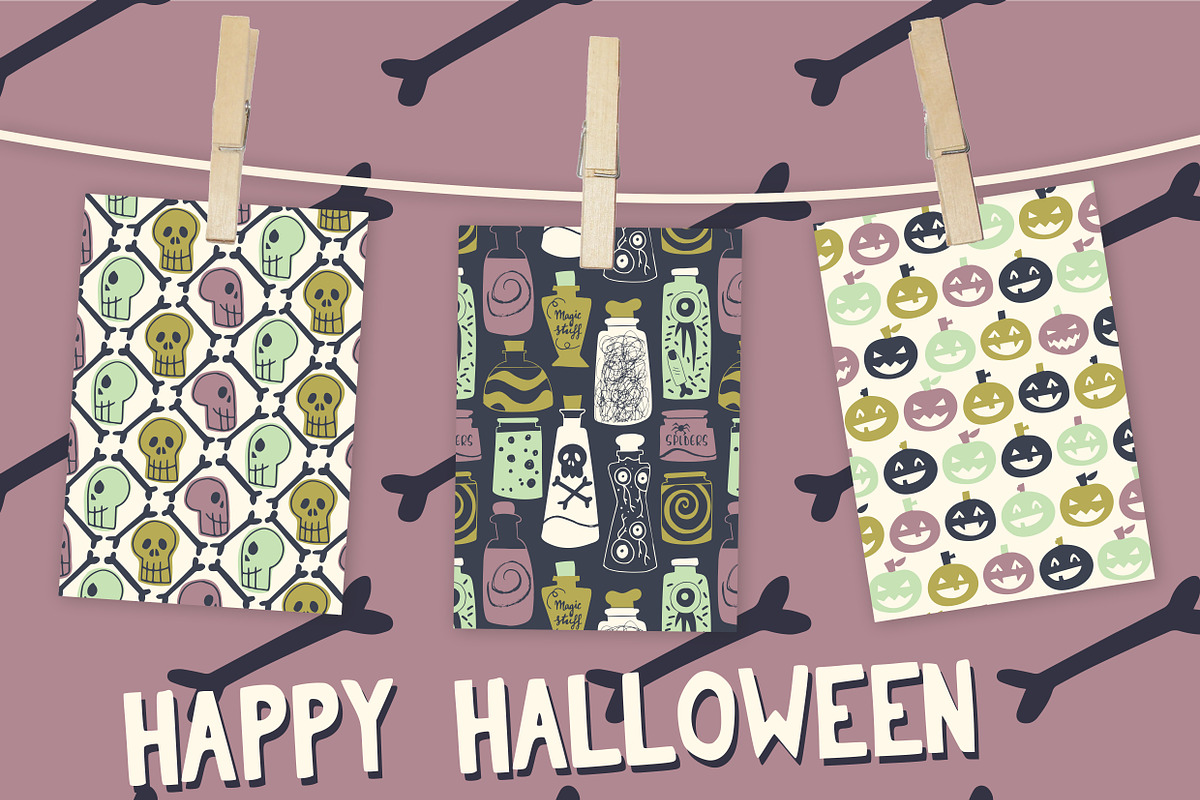 Halloween retro digital papers, a Graphic by Natalia Gonzalez (Photo 3 of 4)