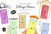Watercolor Cottage Front Doors, a Person Illustration by Corner Croft (Thumbnail 1 of 8)