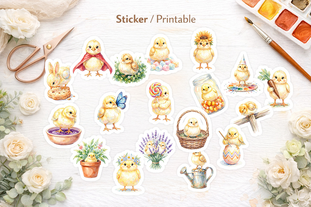 Easter Chick Sublimation PNG Bundle, an Illustration by Artnoy (Photo 7 of 8)