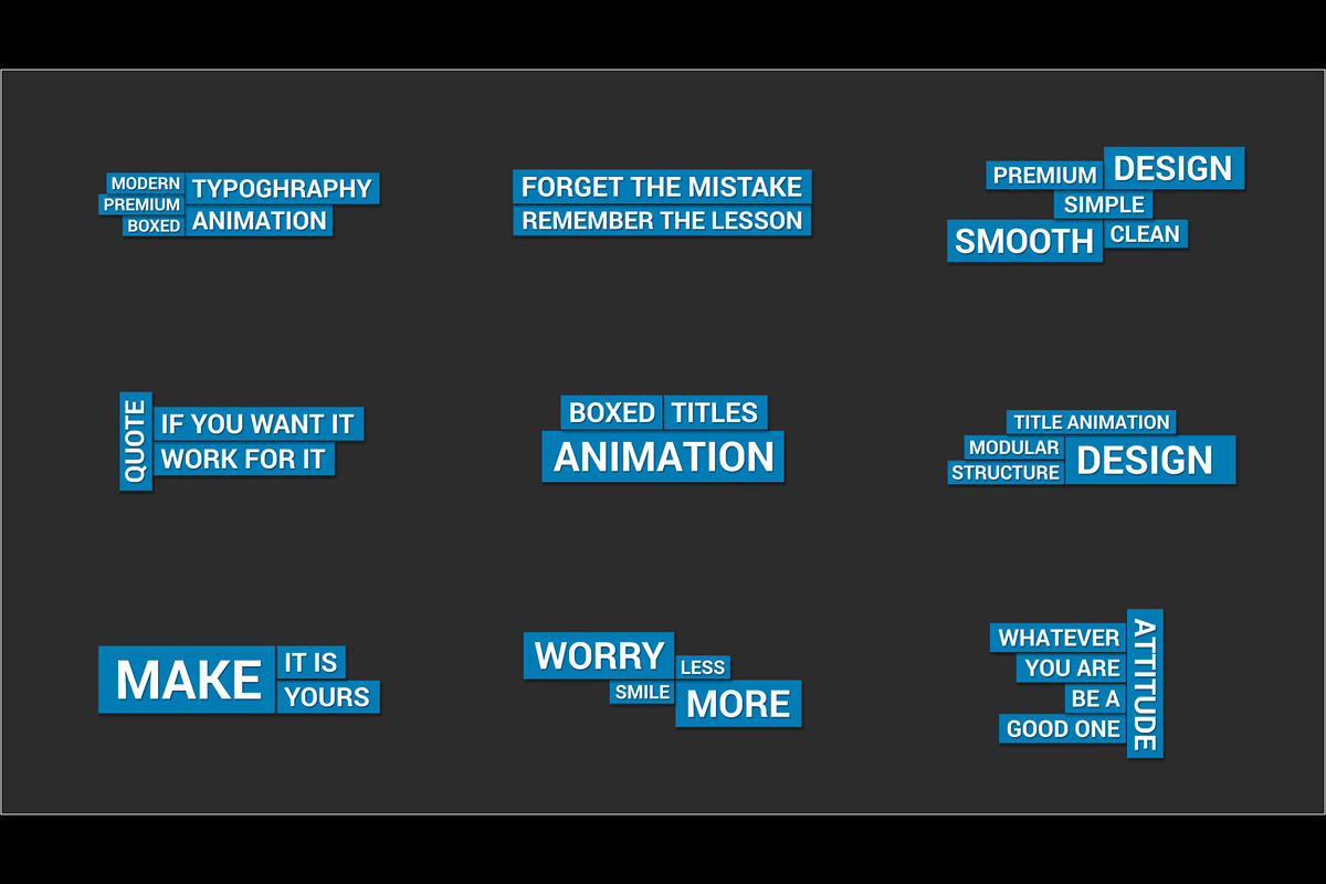 Boxed Kinetic Typography (AE), a Templates & Theme by MinnaPicture (Photo 2 of 2)