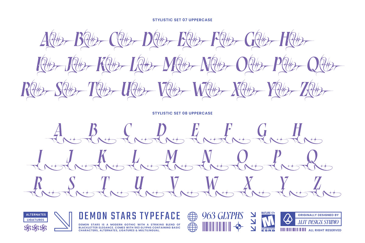 Demon Stars Typeface, a Blackletter Font by alit design (Photo 12 of 20)