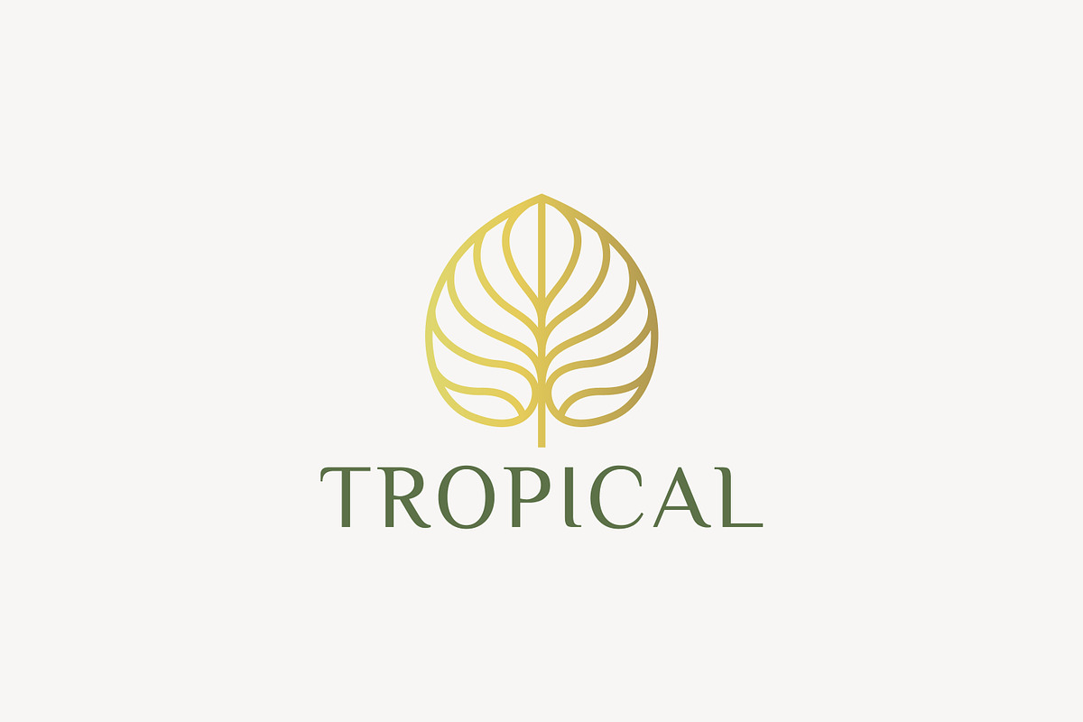 Elegant Linear Tropical Leaf Logo, a Branding & Logo Template by Signatoro (Photo 2 of 3)