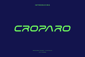 Croparo - Modern Sport Typeface, a Sans Serif Font by Letterna
