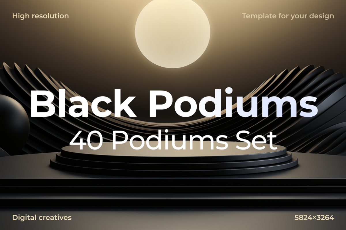 Black Podiums  Background Set, a Background Graphic by Digital Blood (Photo 1 of 9)