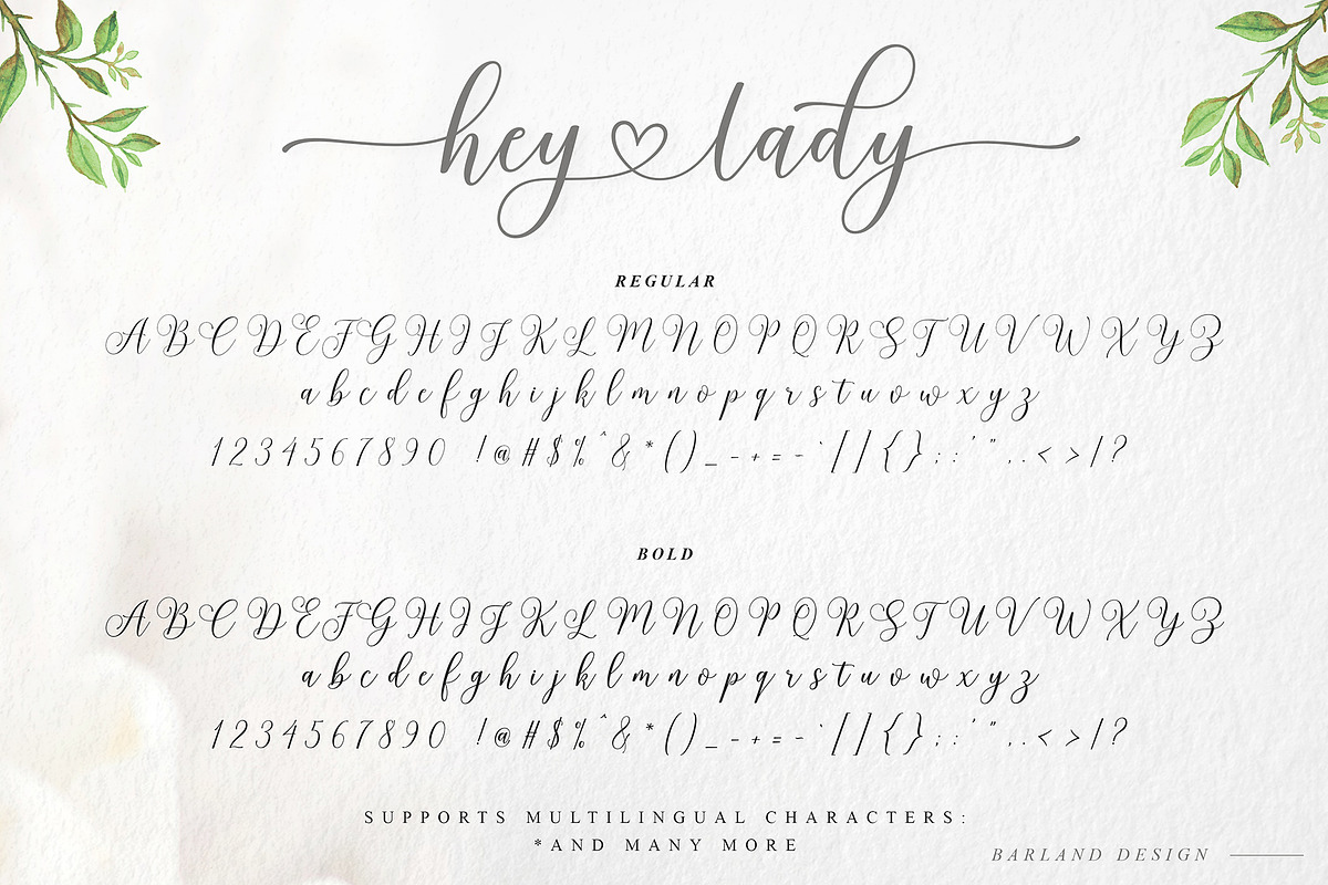 Hey Lady Script, a Script Font by Barland Design (Photo 5 of 7)