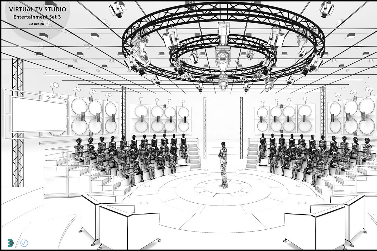 TV Studio Entertainment Set 3, a Furniture 3D Model by akerStudio (Photo 5 of 22)