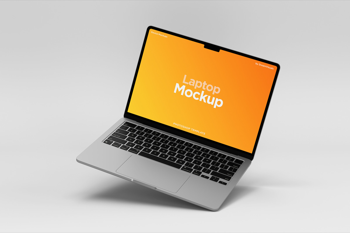 5 Macbook Air M2 Mockups, a Mac Mockup by DreamVisuals (Photo 3 of 5)
