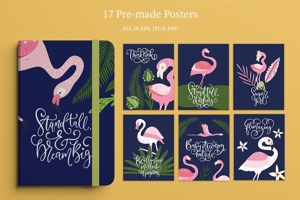 Flamingo Gardens illustration bundle, an Animal Illustration by Red Ink (Photo 4 of 12)