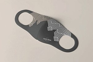Flat Layout Fabric Face Mask Mockup, a Mask Mockup by DesignRushMarket