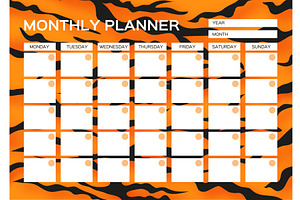 Monthly Planner. Cute Page For Notes