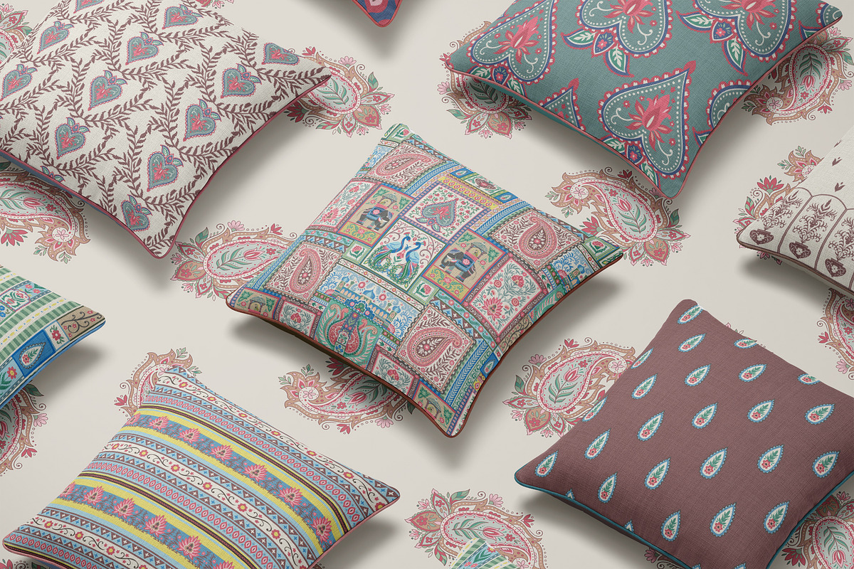 Vintage Paisley Block Print Patterns, a Pattern Graphic by Sonulkaster (Photo 4 of 10)