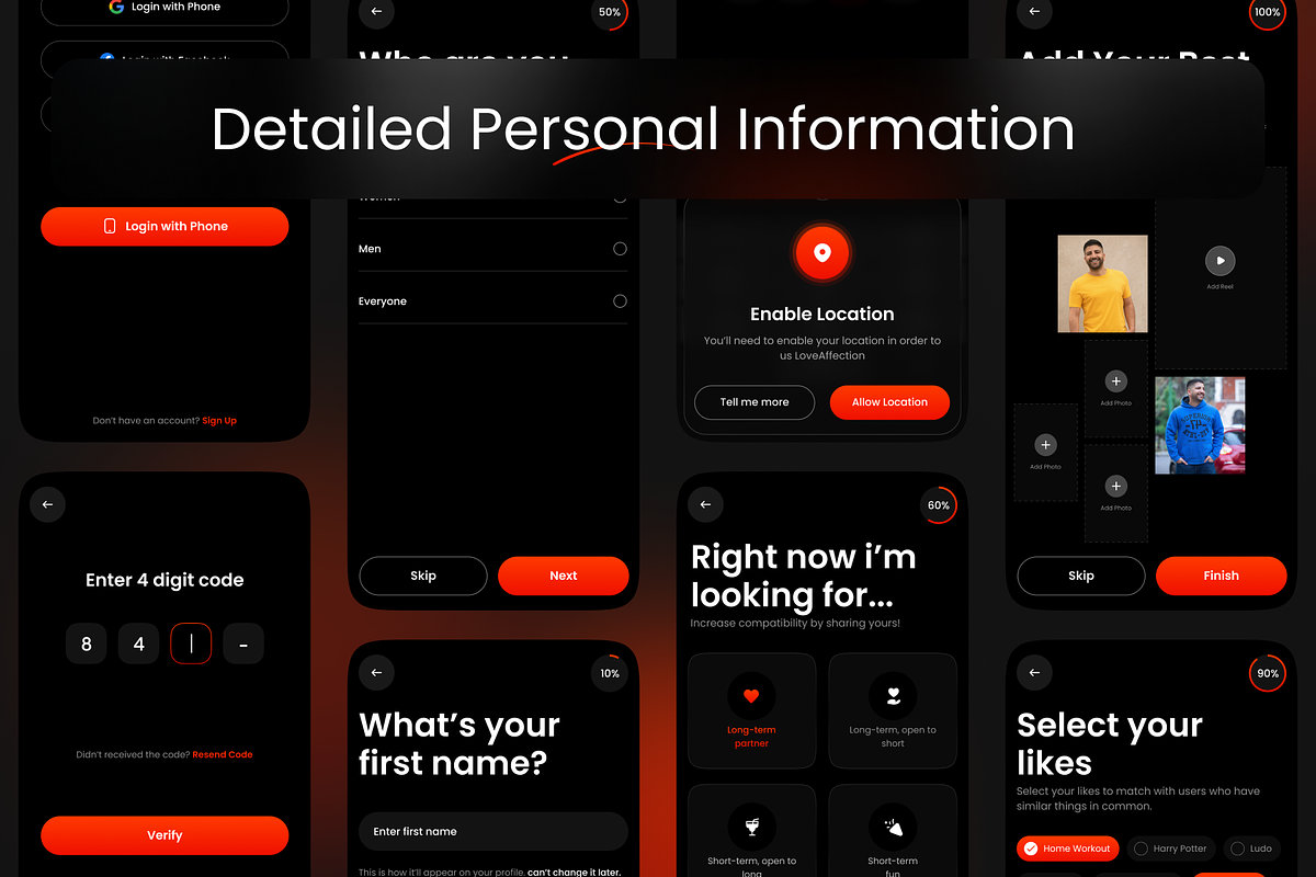 LoveAffection: Dating App UI kit, an UI Kit Template by Fluttertop (Photo 4 of 8)
