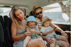 Family road trip with kids in, a Transportation Photo by HalfPoint