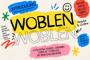 Woblen Hand-Drawn Display Font