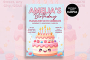Cute Birthday Cake Invitation, an Invitation Template by M9 Design (Thumbnail 1 of 4)