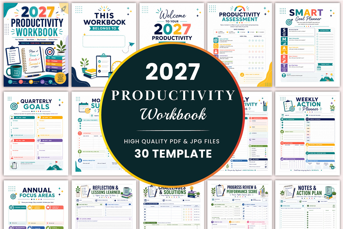 2027 Productivity Workbook., a Stationery Template by Shumaya (Photo 1 of 4)
