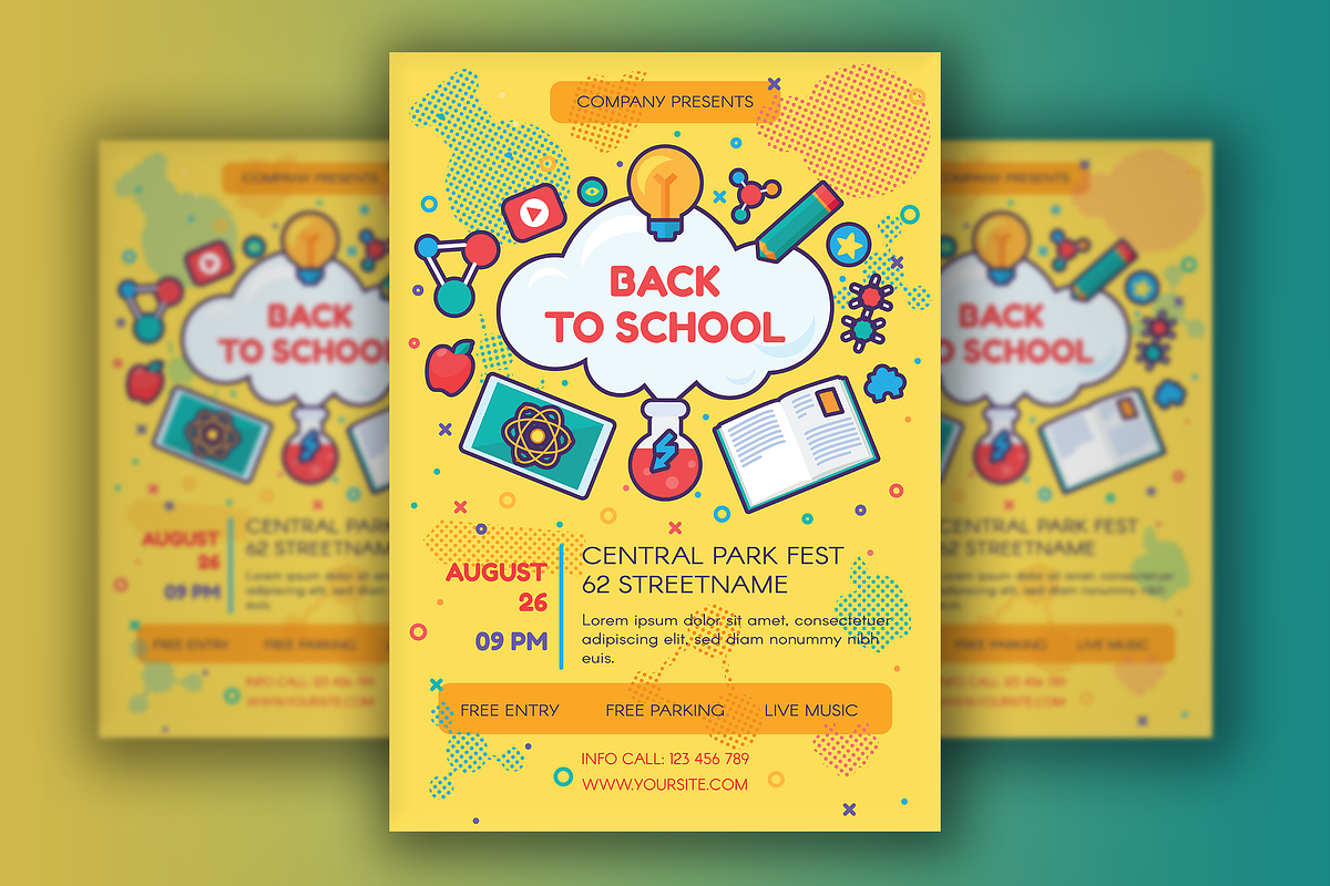 Back To School Poster Template, a Flyer Template by barsrsind