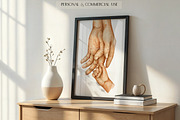 Mix Family Holding Hands Watercolor, an Illustration by EkaterinaViArt (Thumbnail 4 of 7)