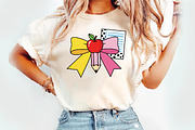 Coquette Teacher Pencil Bow, an Illustration by Watercolor design (Thumbnail 2 of 3)