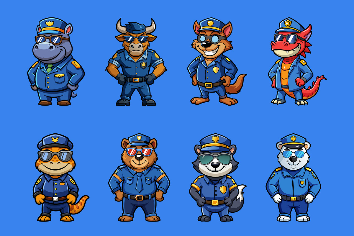 Wildlife Police Mascot Illustration, an Illustration by Riswan Ratta (Photo 5 of 6)
