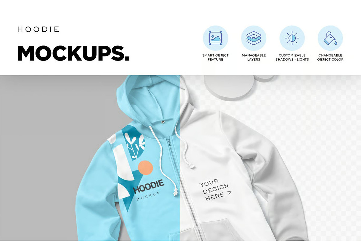 4 Hoodie Mockups, a Hoody Mockup by megostudi0 (Photo 6 of 6)