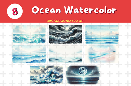 Ocean Watercolor Background JPG
