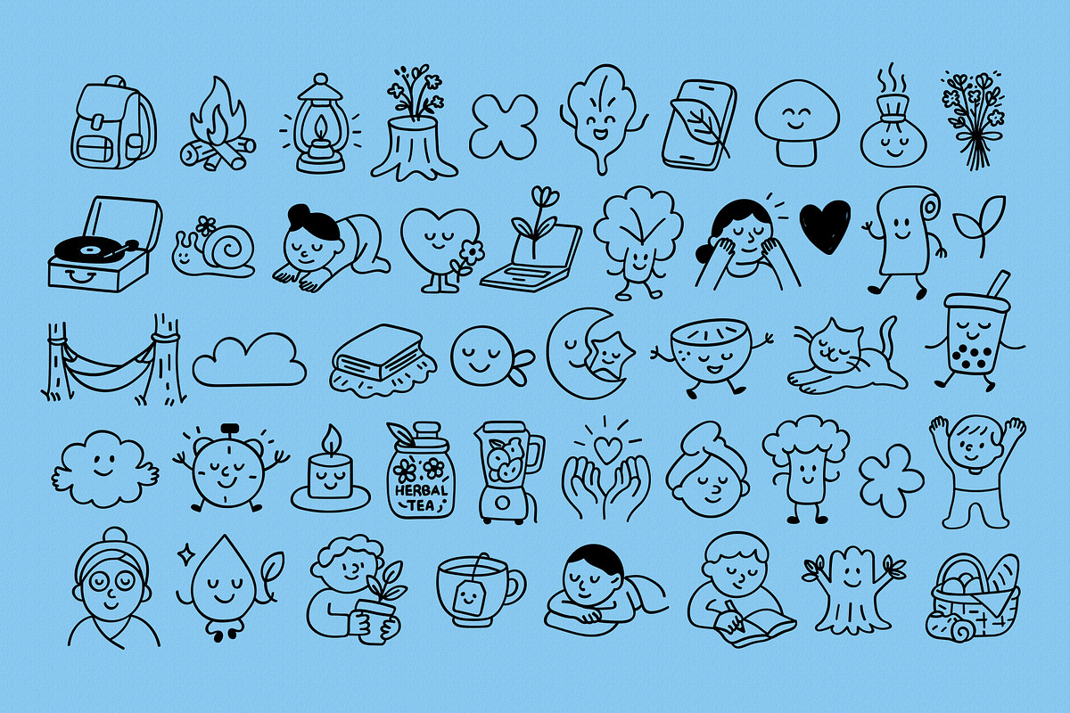 Funny wellness doodles, an Object Graphic by divanovskaya_nv (Photo 5 of 10)