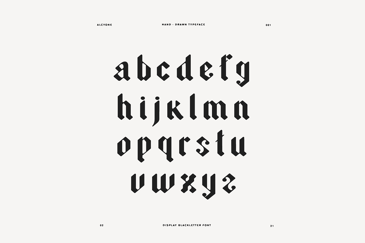 Alcyone Display Font + Illustrations, a Blackletter Font by GRPXSTORE (Photo 2 of 4)