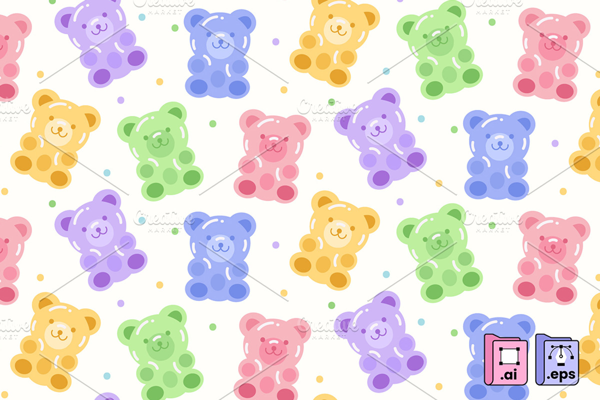 Flat Cat Pastel Color Pattern, a Pattern Graphic by MISS CHATZ (Photo 2 of 3)