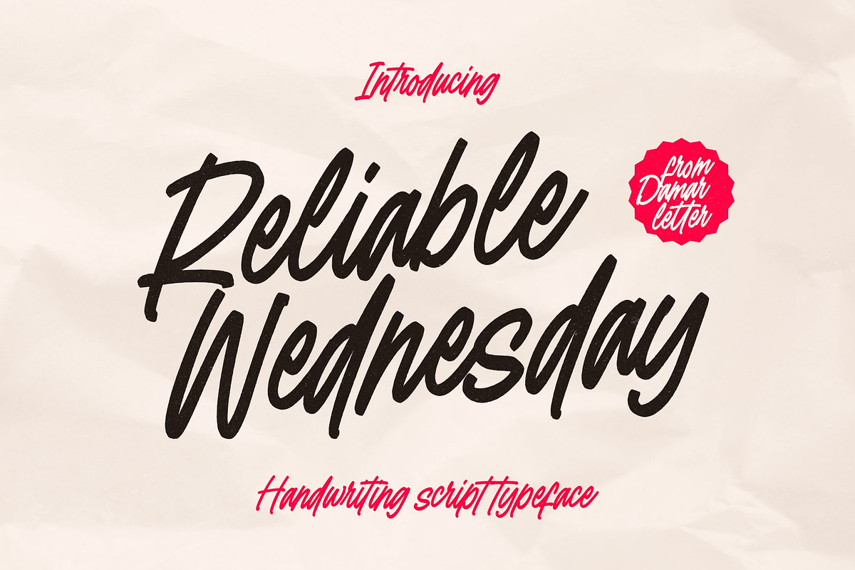 Reliable Wednesday, a Handwritten Font by Damarletter (Photo 1 of 5)