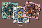 Rococo Botanique Silk Scarves Design, a Decorative Illustration by ilustrinna (Thumbnail 3 of 12)