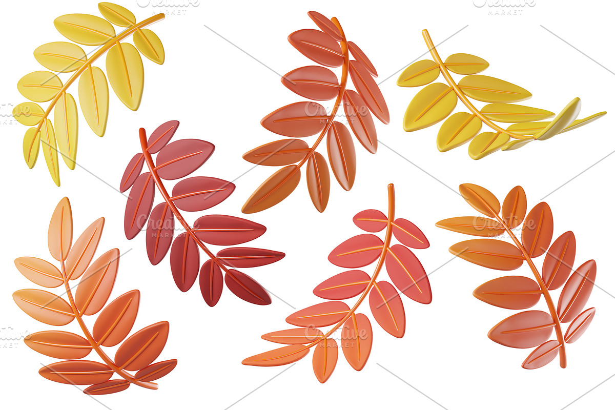 3D Autumn Leaves, a Plants & Tree 3D Model by Hannet (Photo 3 of 5)