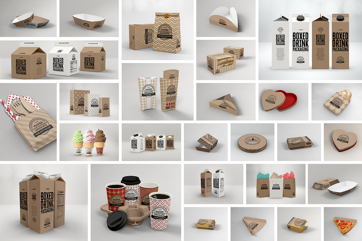 BUNDLE: Paper Packaging Mockup, a Cups & Container Mockup by INCDesign (Photo 9 of 18)